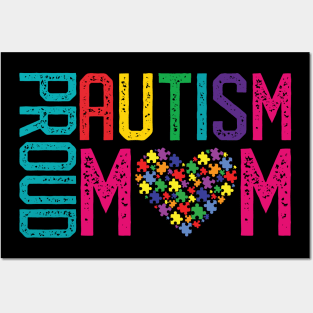 Proud Autism Mom Autism Awareness Day Month Posters and Art